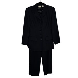 Vintage Ann Taylor Loft 4 Black Polyester Lined (Acetate ) Blazer/Pants Suit
